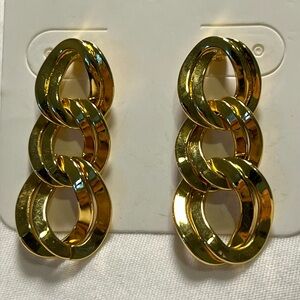 Monet Gold Toned Chain Link Earrings